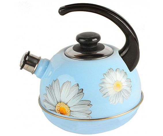 Kettle 3.5 l with St. cons. pen blue fog "Daisies" (decor-stainless steel) (4) ?04/35/08/14